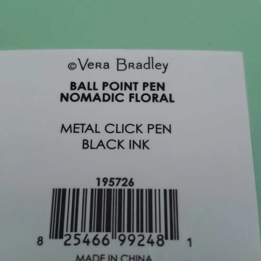 Vera Bradley Ball Point Pen Nomadic Floral Metal